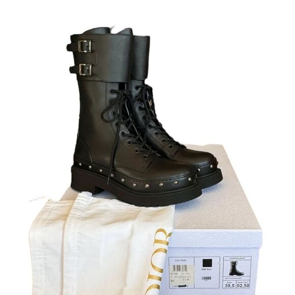 CHRISTIAN DIOR DIORQUAKE NIB Calfskin Combat Boot in Black Size 8.5 US - Picture 6 of 11